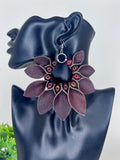 Leather Bloom Hoops