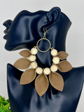 Leather Bloom Hoops
