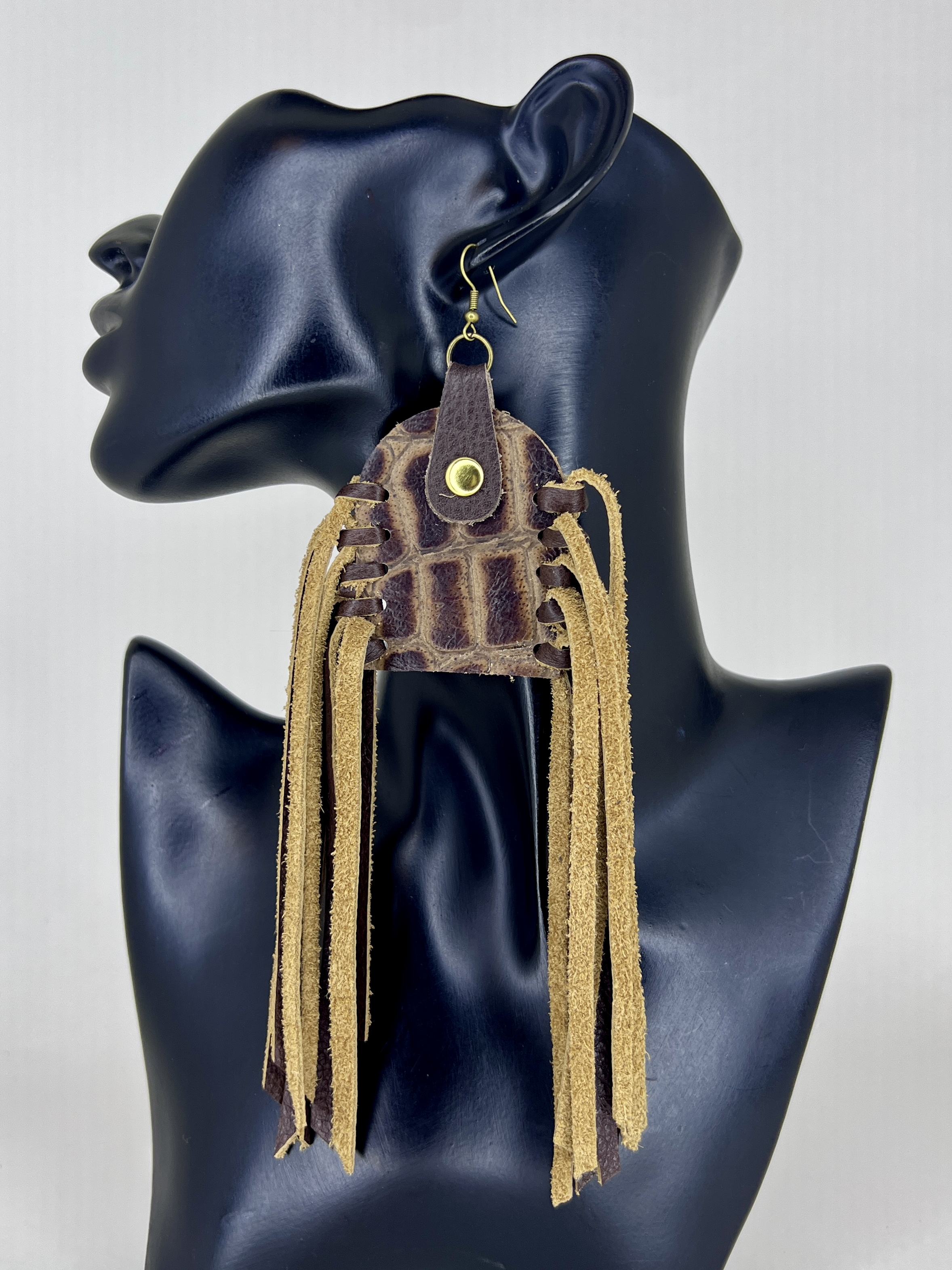 Fringe & Fierce Leather Armor Earrings