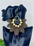 Leather Bloom Hoops