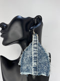 Frosted Indigo Raw-Edge Denim Shields