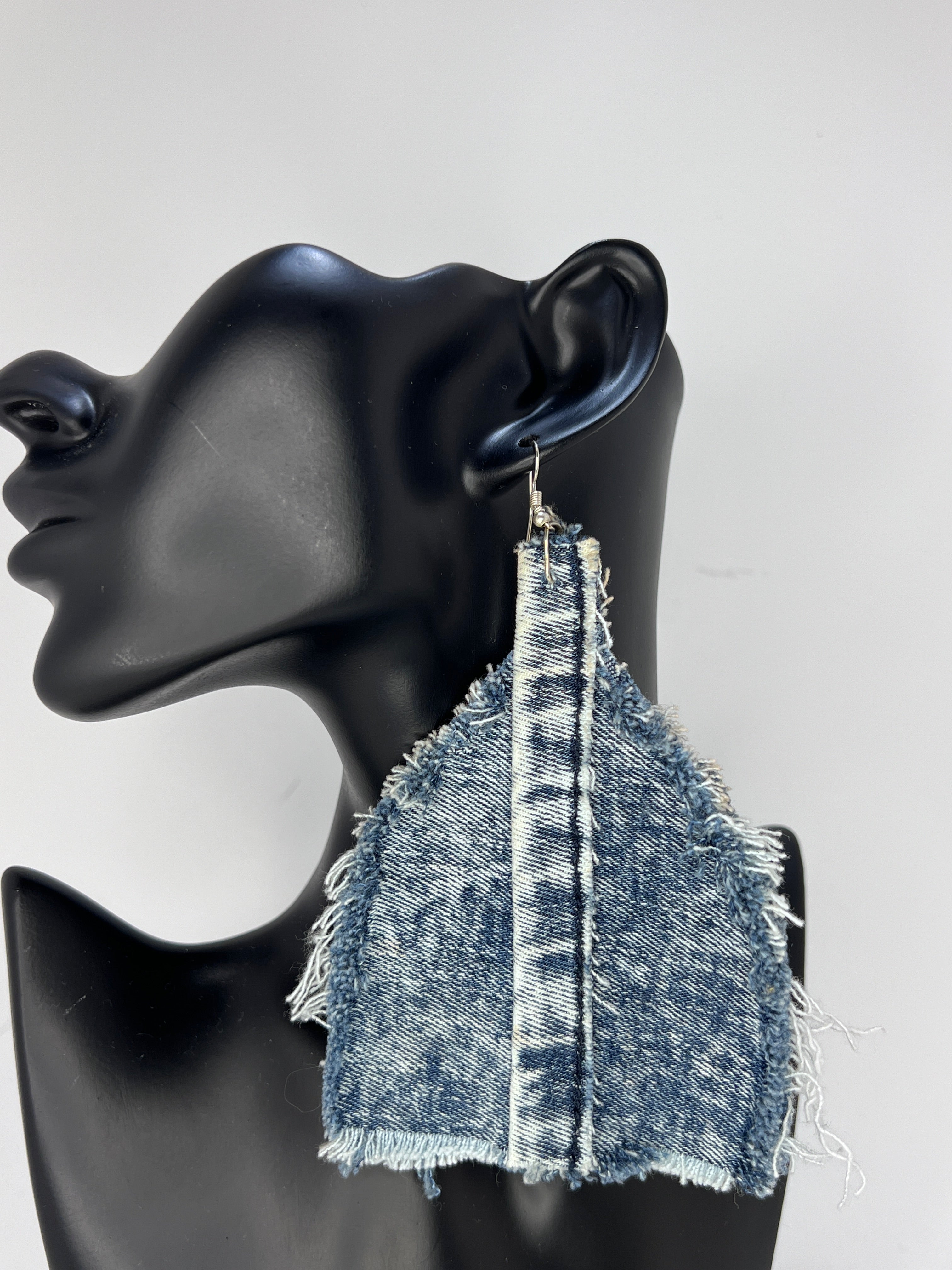 Frosted Indigo Raw-Edge Denim Shields