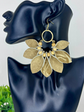 Leather Bloom Hoops
