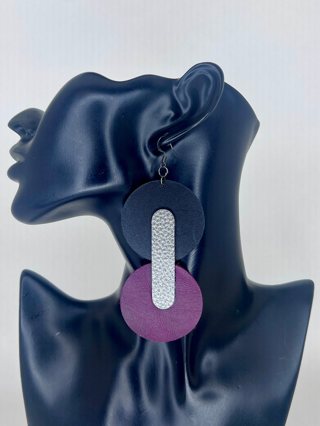 Midnight Fusion Leather Statement Earrings