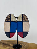 Cobalt Mosaic Oval Statement Earrings