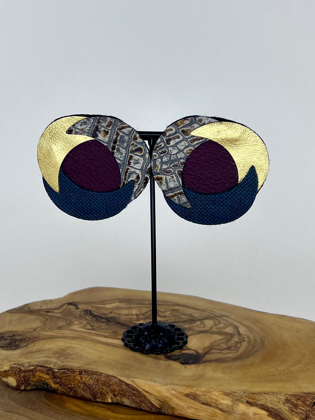 Midnight Mosaic Disc Statement Earrings