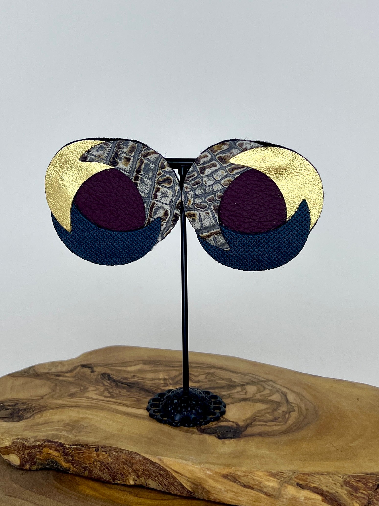 Midnight Mosaic Disc Statement Earrings