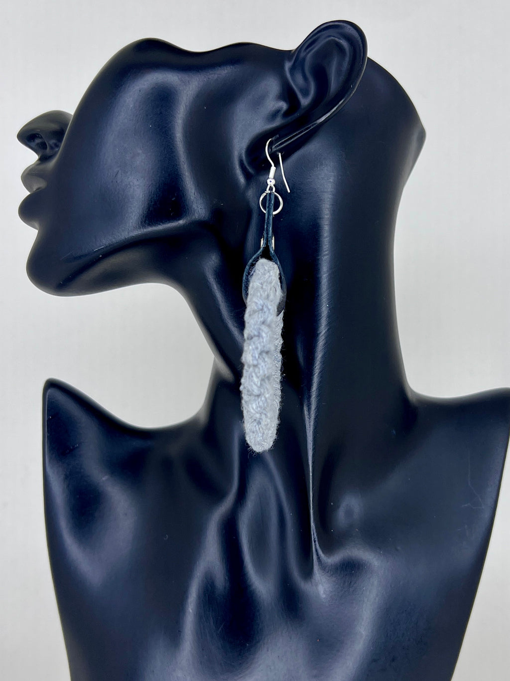 Steel Mist Wrapped Hoop Statement Earrings