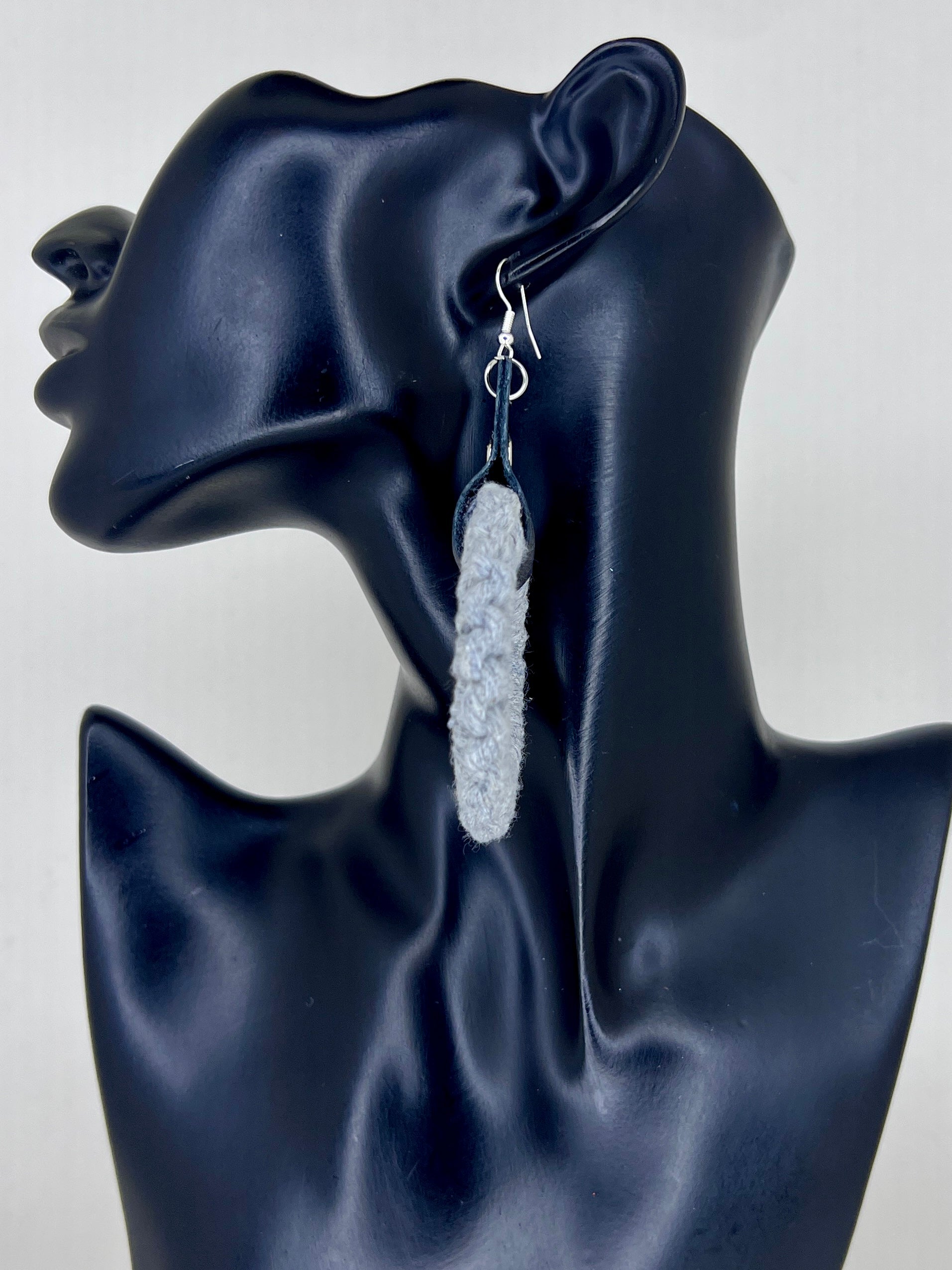 Steel Mist Wrapped Hoop Statement Earrings