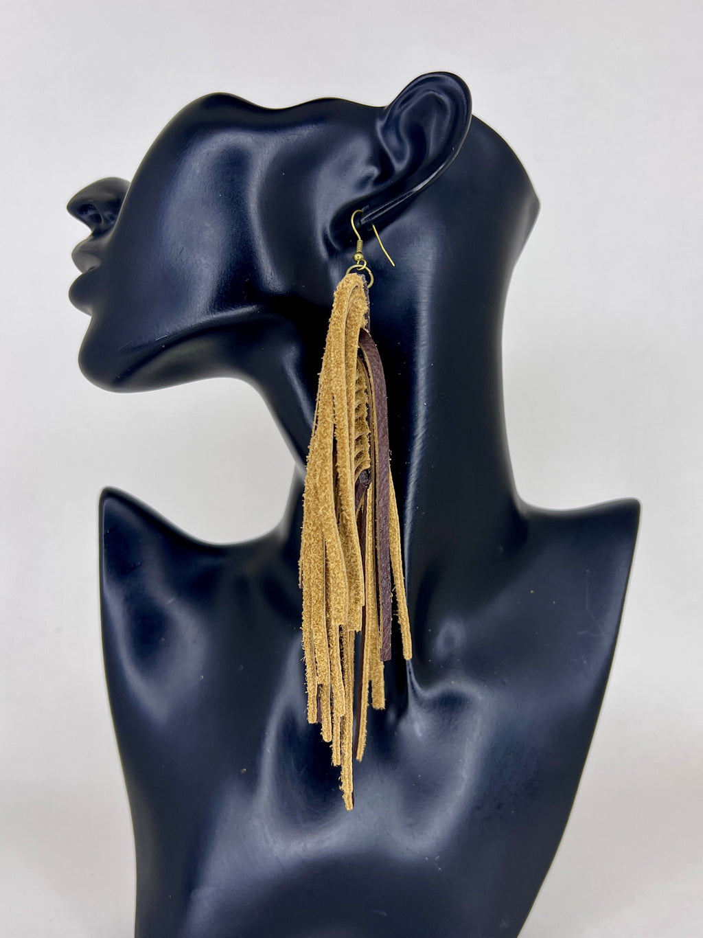 Desert Fringe Leather Statement Earrings