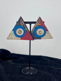 Midnight Triangle Leather Statement Earrings