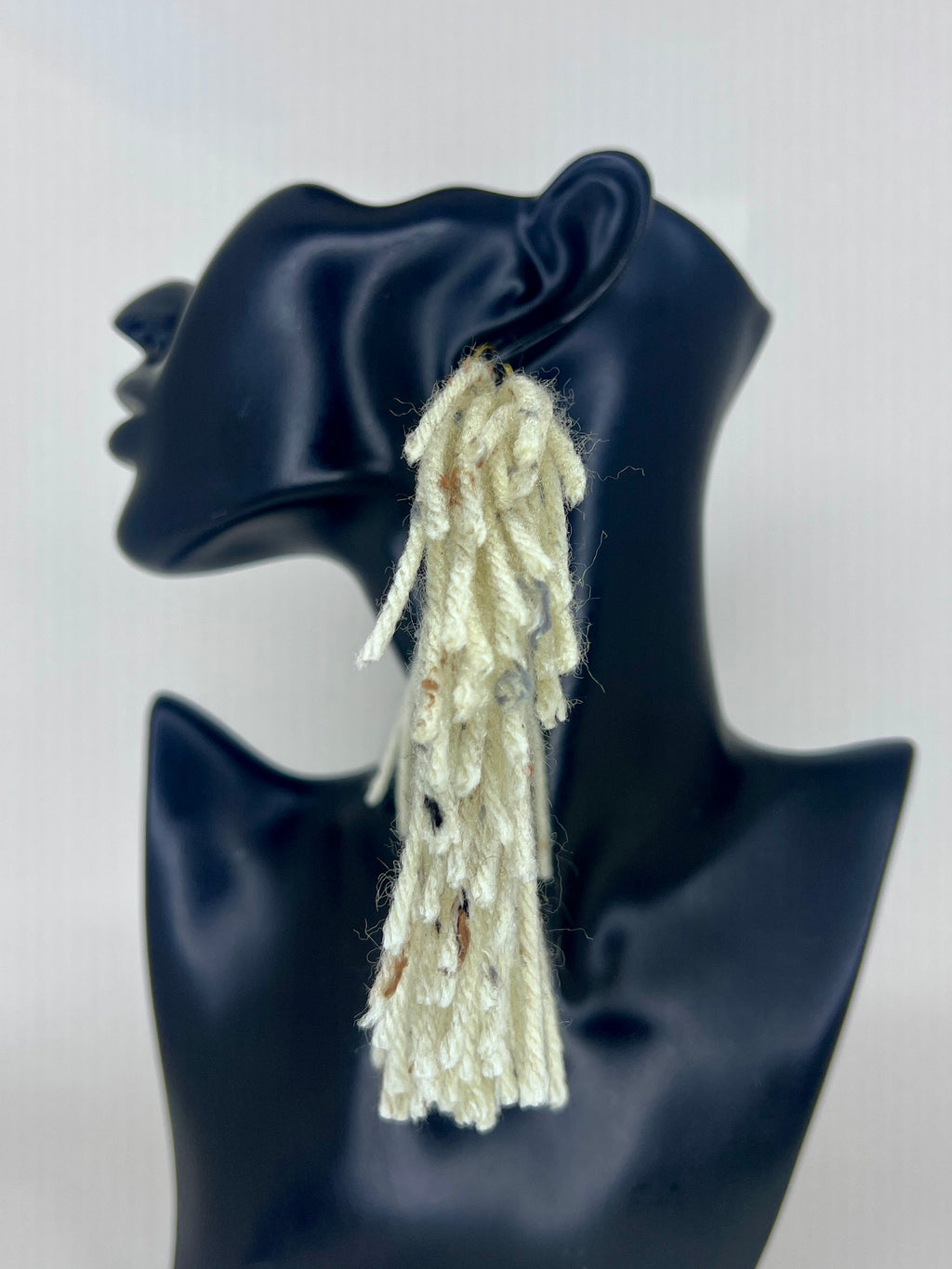 Ivory Fringe Arc Statement Earrings