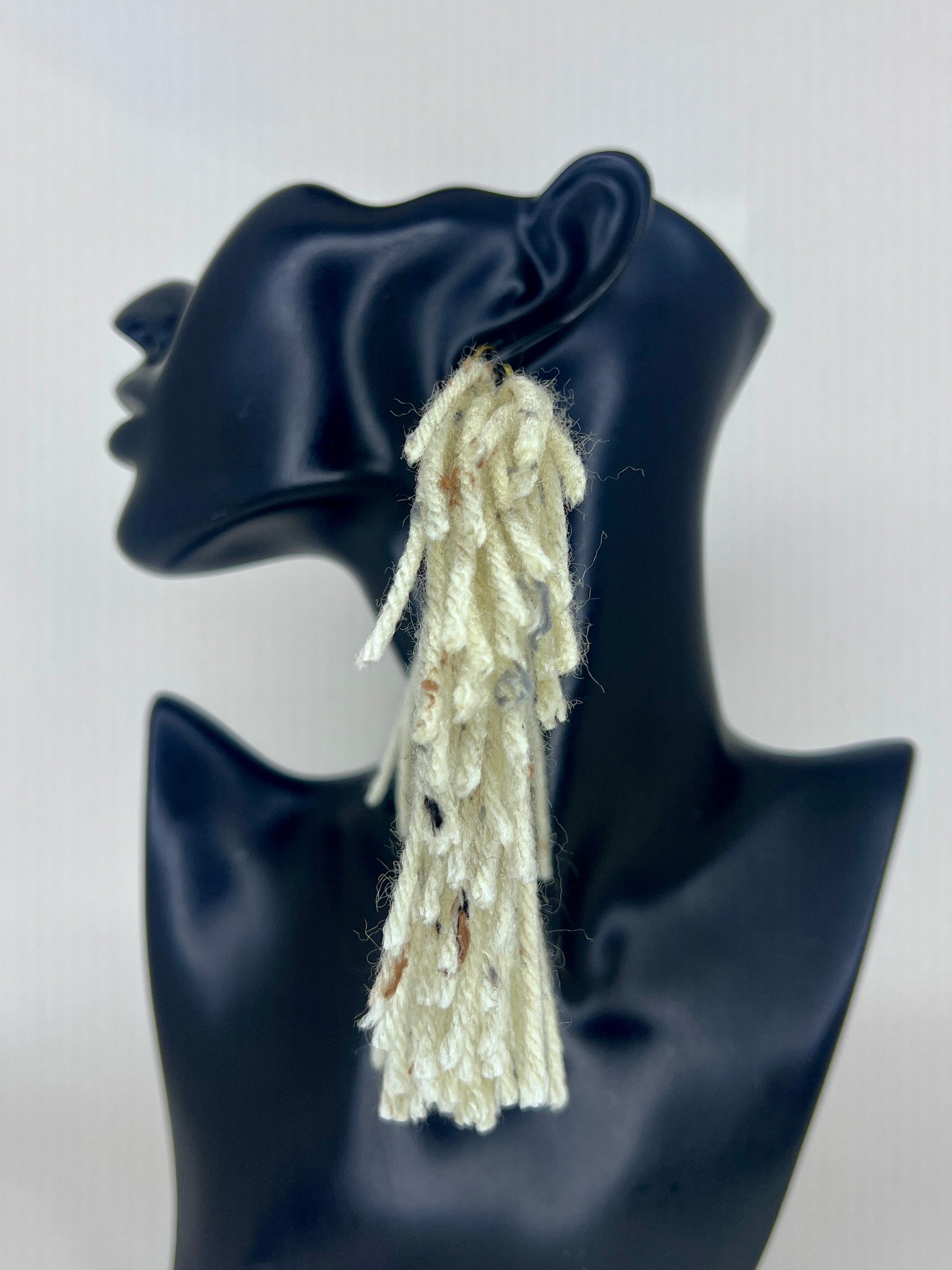 Ivory Fringe Arc Statement Earrings