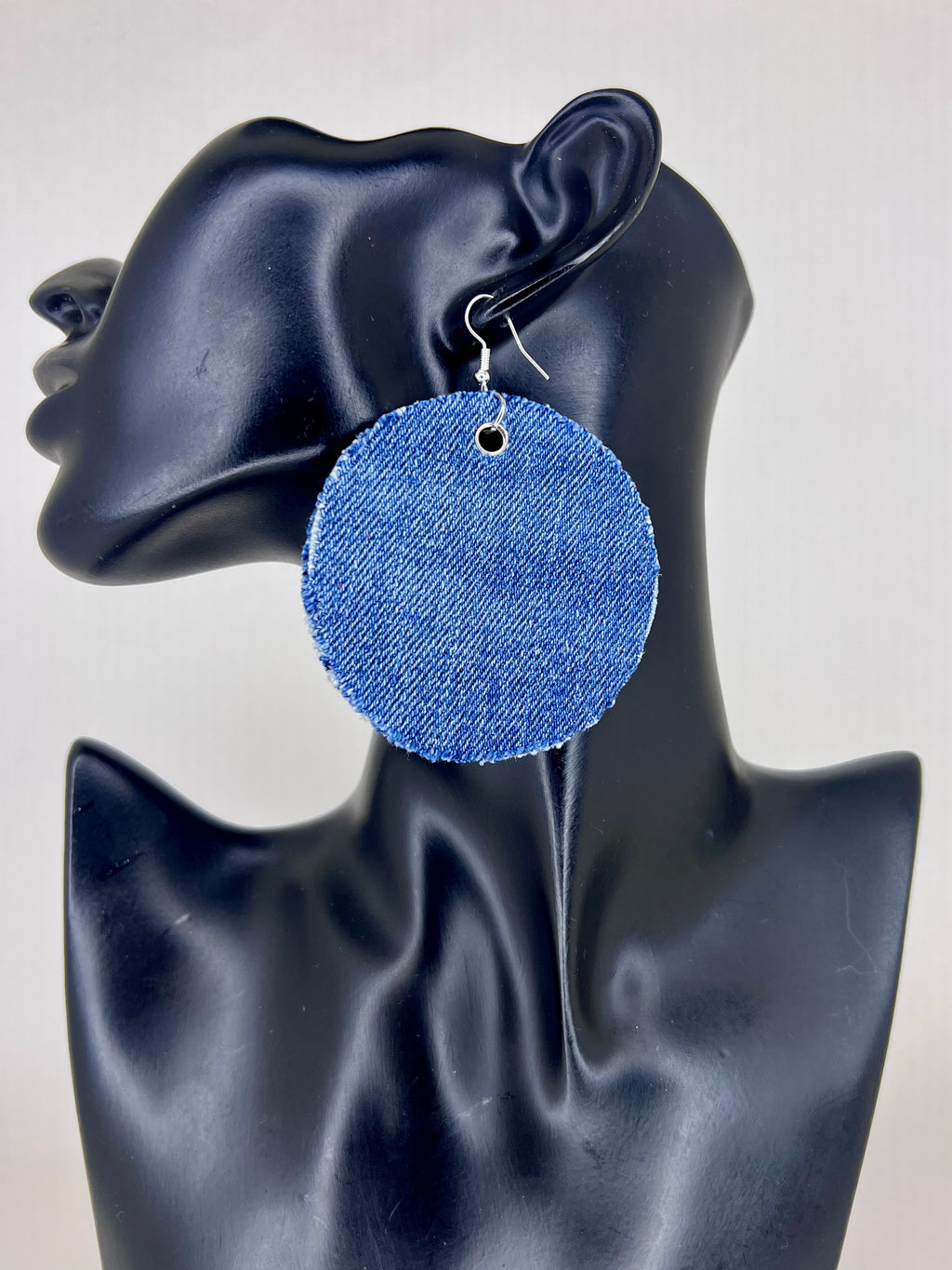 Denim Crossroads Circle Statement Earrings