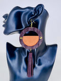 Sunset Halo Leather Tassel Statement Earrings