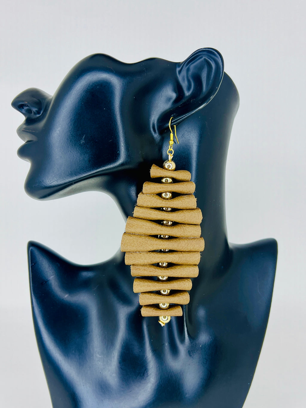 Luxe Cascading Coil Leather Statement Earrings