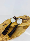 Ivory & Espresso Fringe Statement Earrings