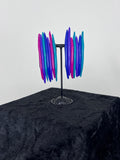 Neon Wave Layered Statement Stud Earrings