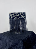 Obsidian Mosaic Fringe Statement Earrings