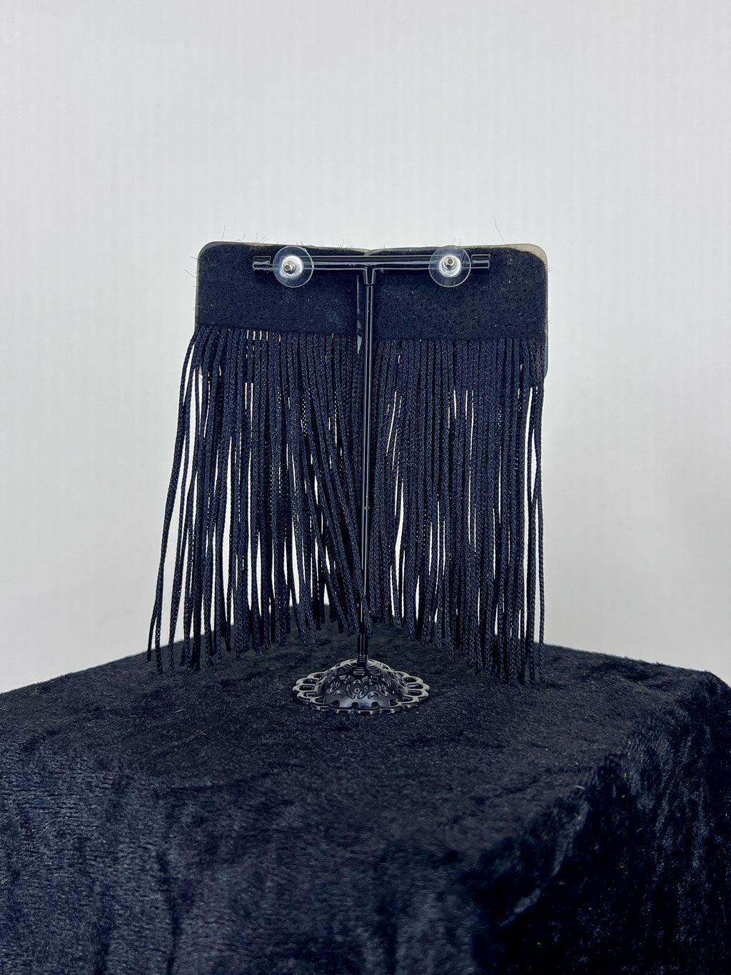 Obsidian Mosaic Fringe Statement Earrings