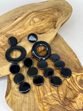 Onyx Cascade Link Statement Earrings