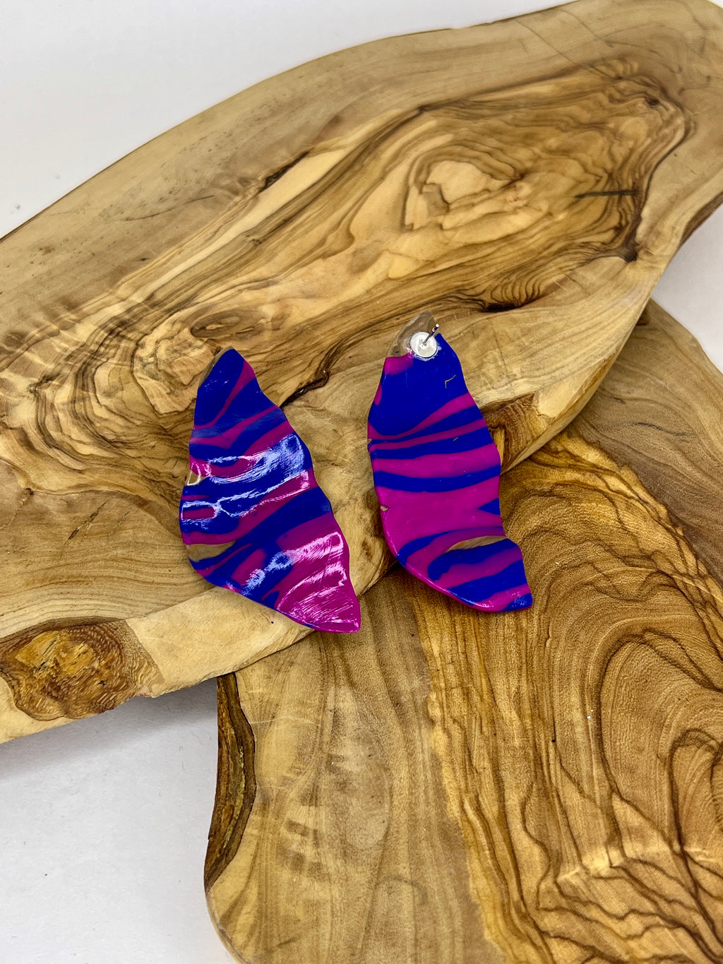 Electric Wave Sculpted Statement Earrings