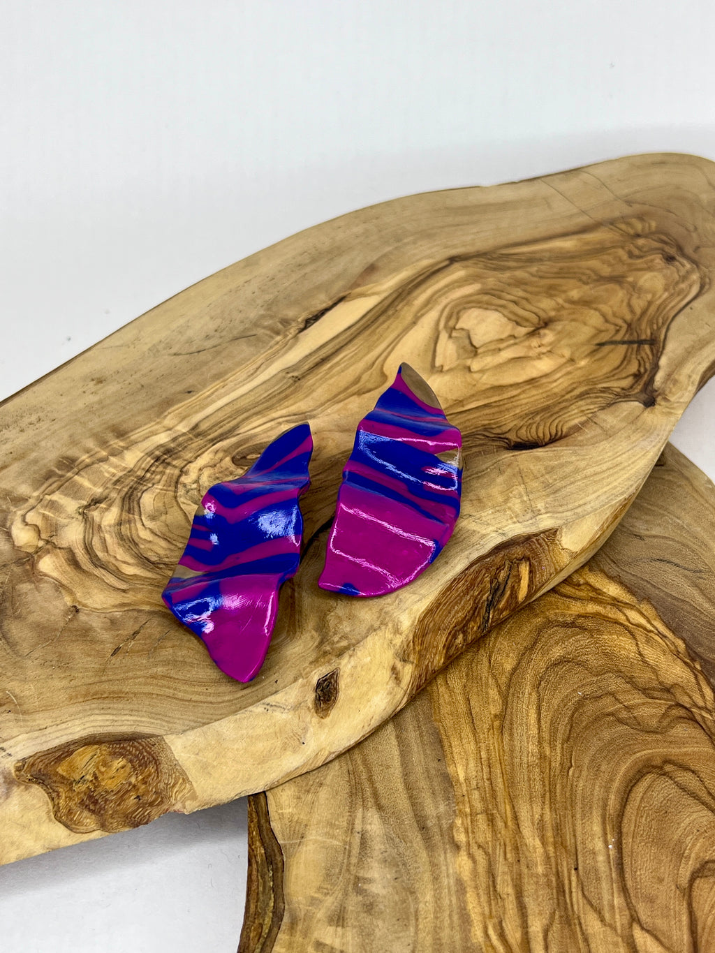 Electric Wave Sculpted Statement Earrings