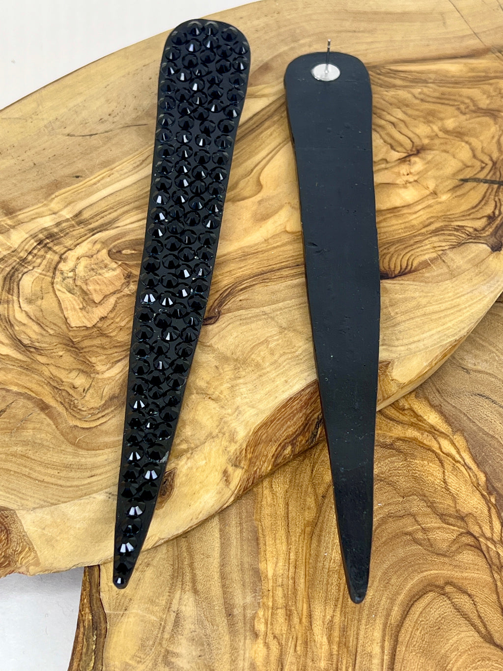 Midnight Spike Crystal Statement Earrings