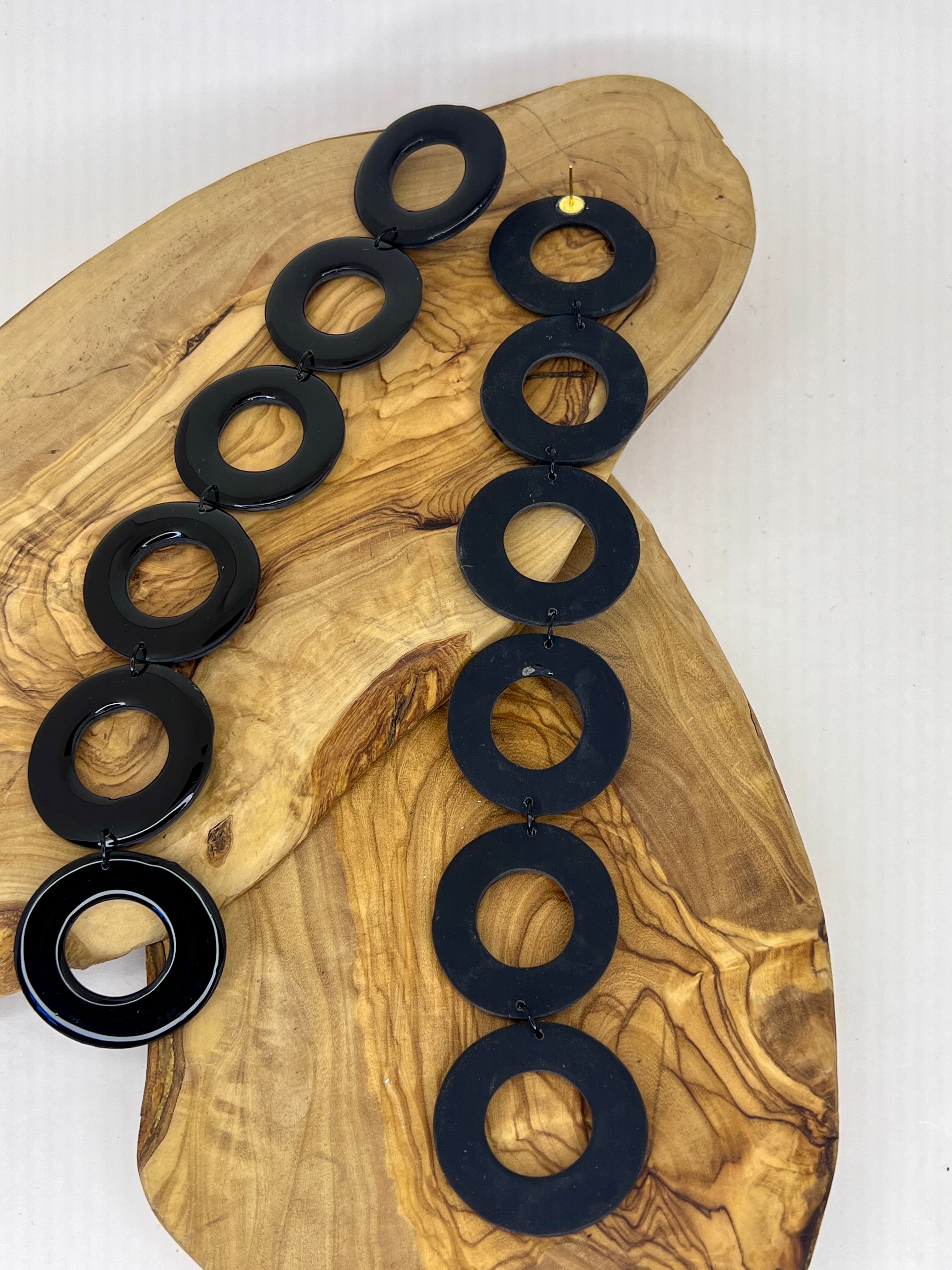 Midnight Orbit Link Statement Earrings