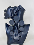 Midnight Pebble Drop Statement Earrings