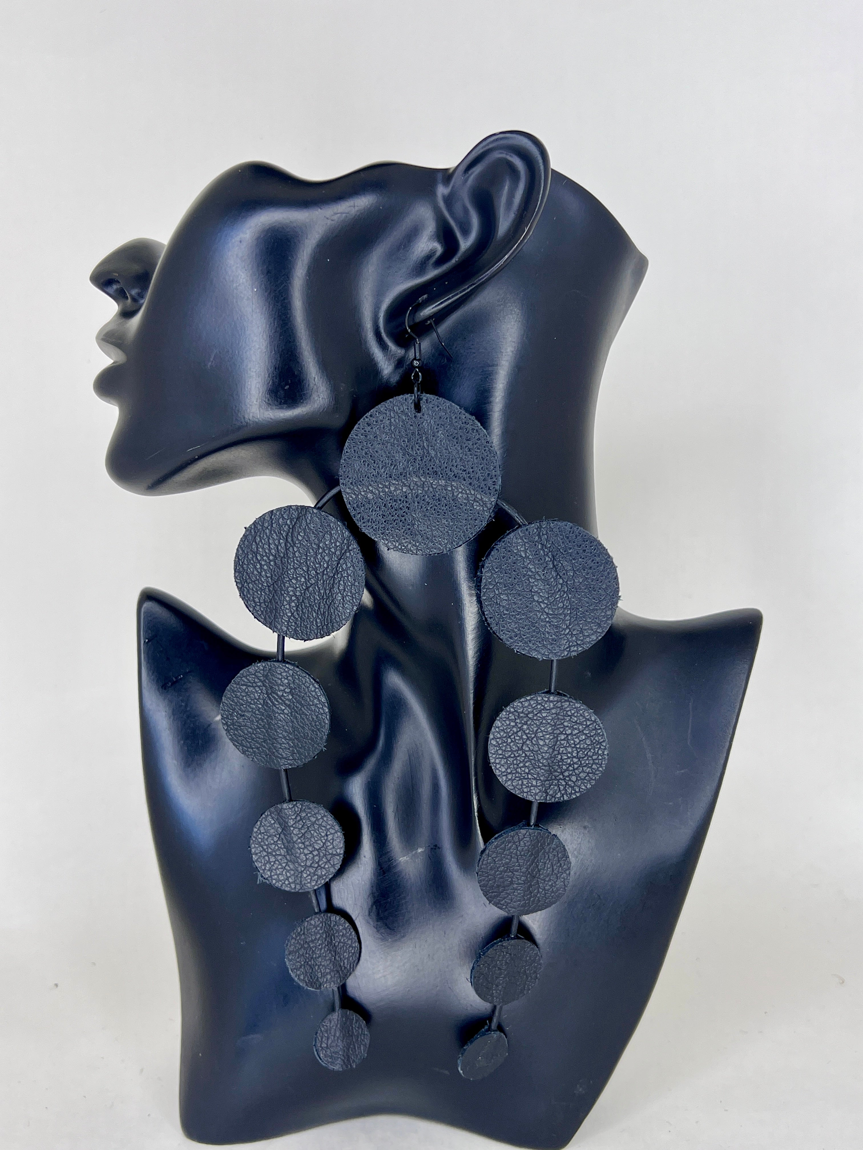 Midnight Pebble Drop Statement Earrings