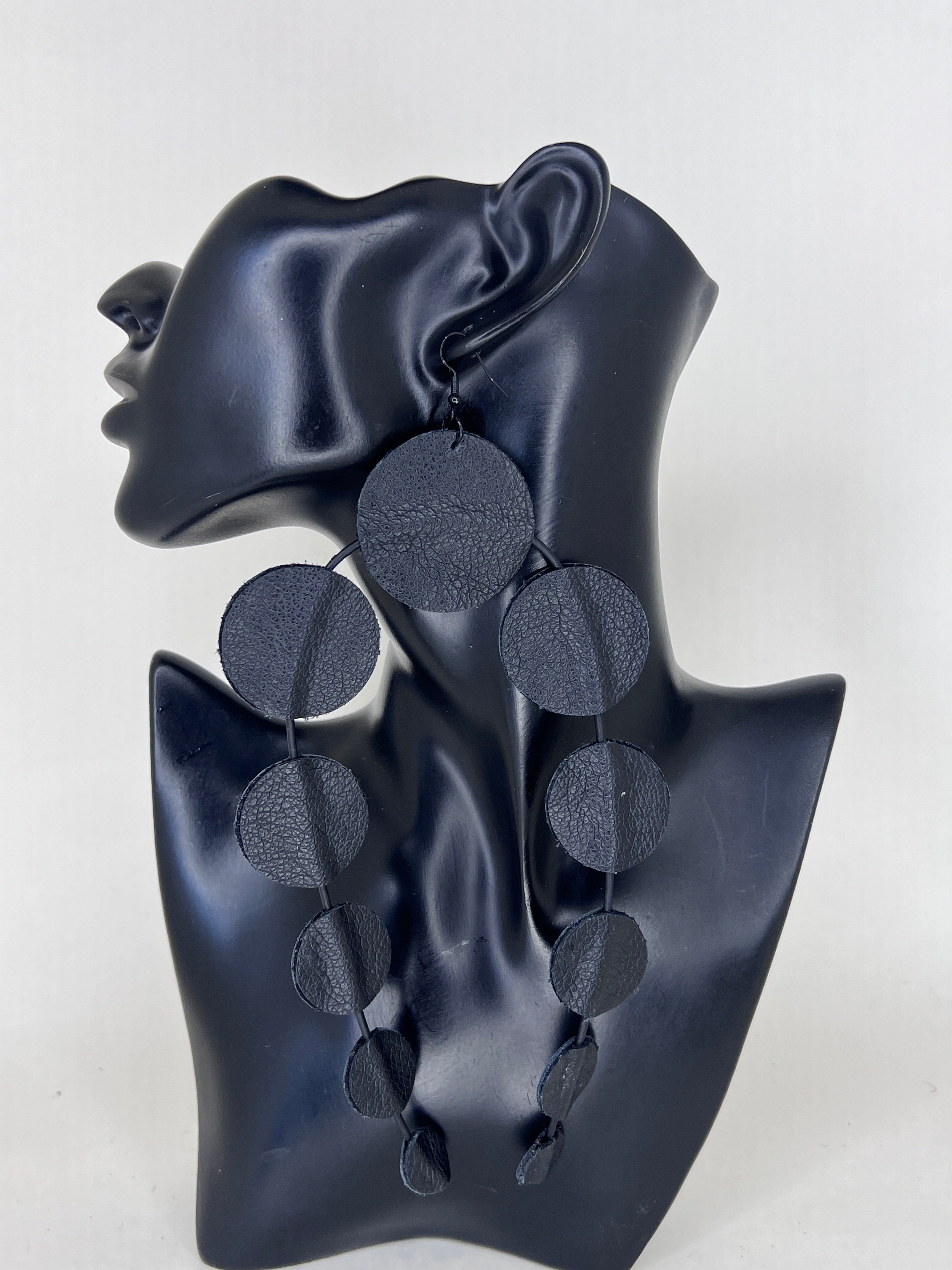 Midnight Pebble Drop Statement Earrings