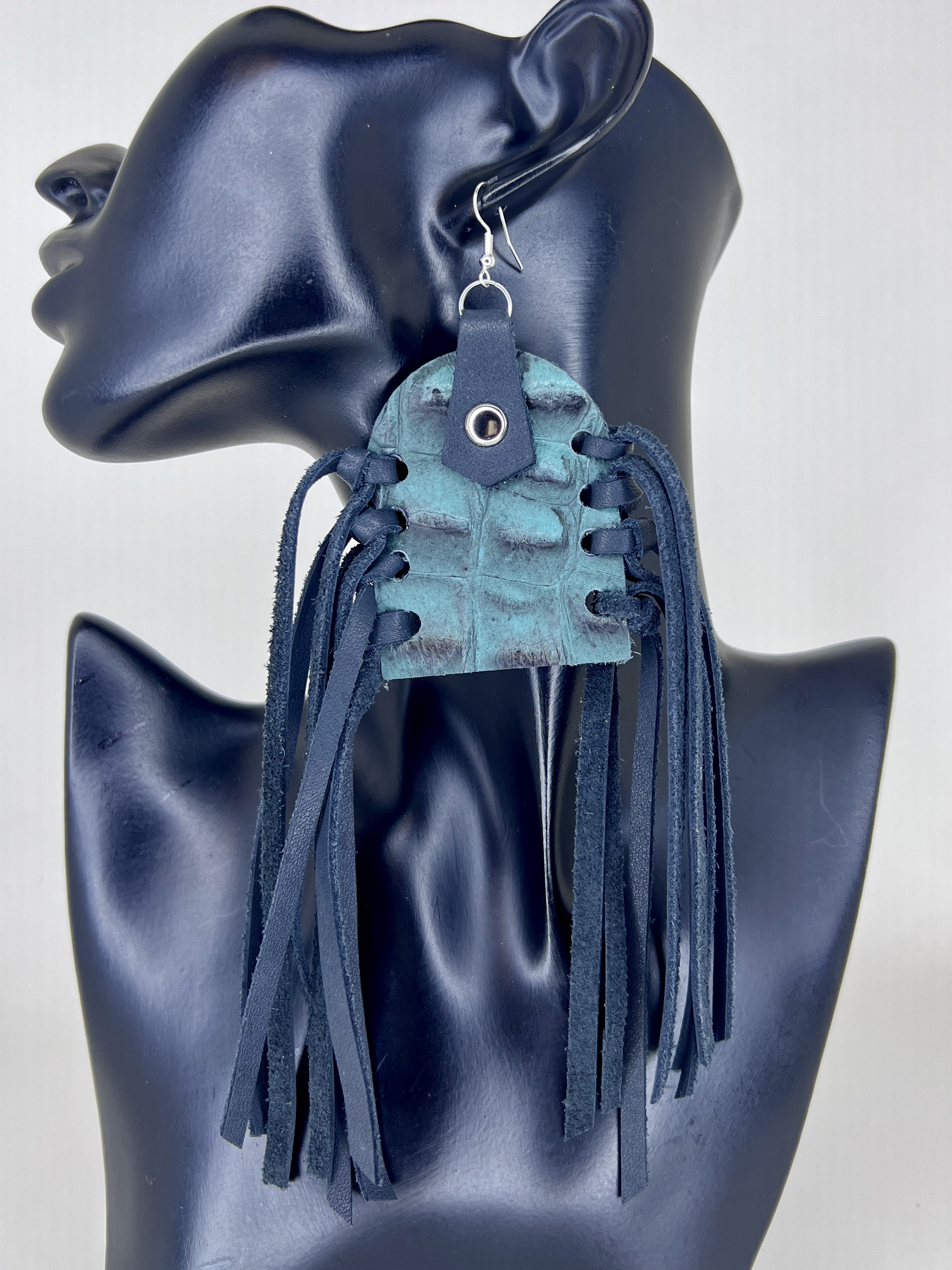 Fringe & Fierce Leather Armor Earrings