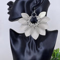 Leather Bloom Hoops