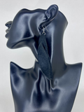 Midnight Flow Sculptural Leather Statement Earrings